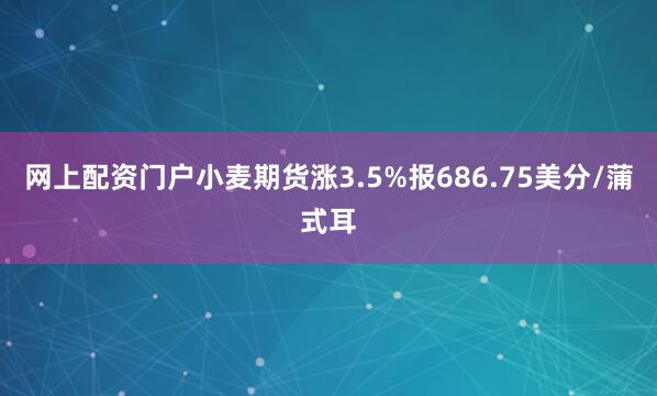 网上配资门户小麦期货涨3.5%报686.75美分/蒲式耳